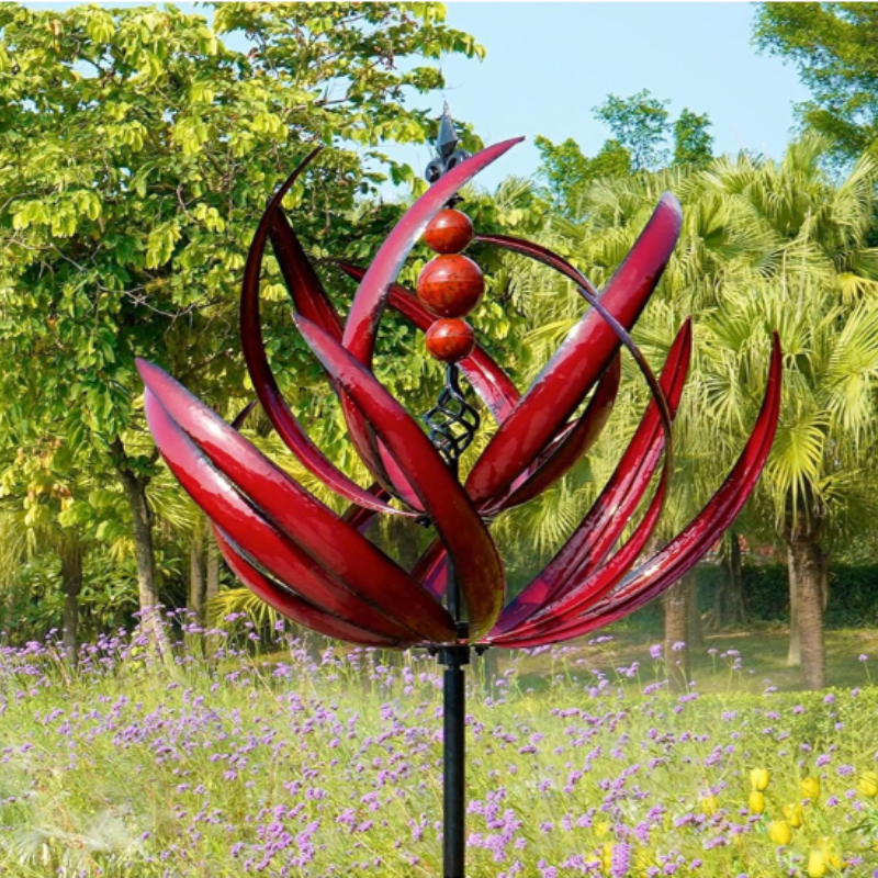 Carillon Éolien Tourbillonnant en Métal – Lumière, Harmonie et Mouvement pour le Jardin