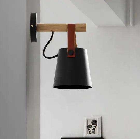 Applique Murale Bois Fer Nordic Chambre Plug-in/Murale