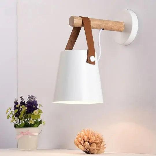 Applique Murale Bois Fer Nordic Chambre Plug-in/Murale