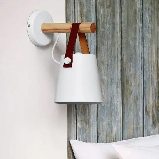 Applique Murale Bois Fer Nordic Chambre Plug-in/Murale