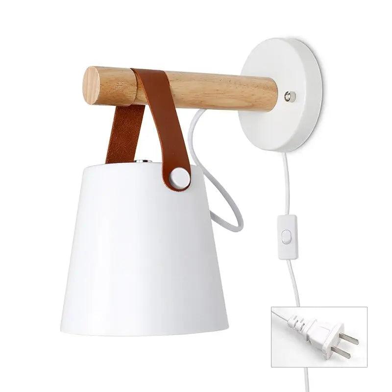 Applique Murale Bois Fer Nordic Chambre Plug-in/Murale