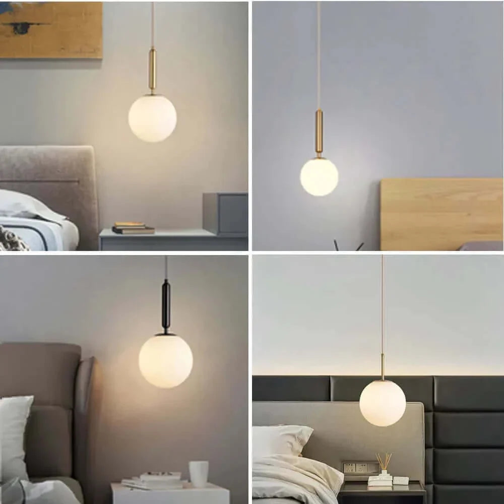 Suspension en verre Mid-Century Moderne – Élégance rétro et lumière chaleureuse