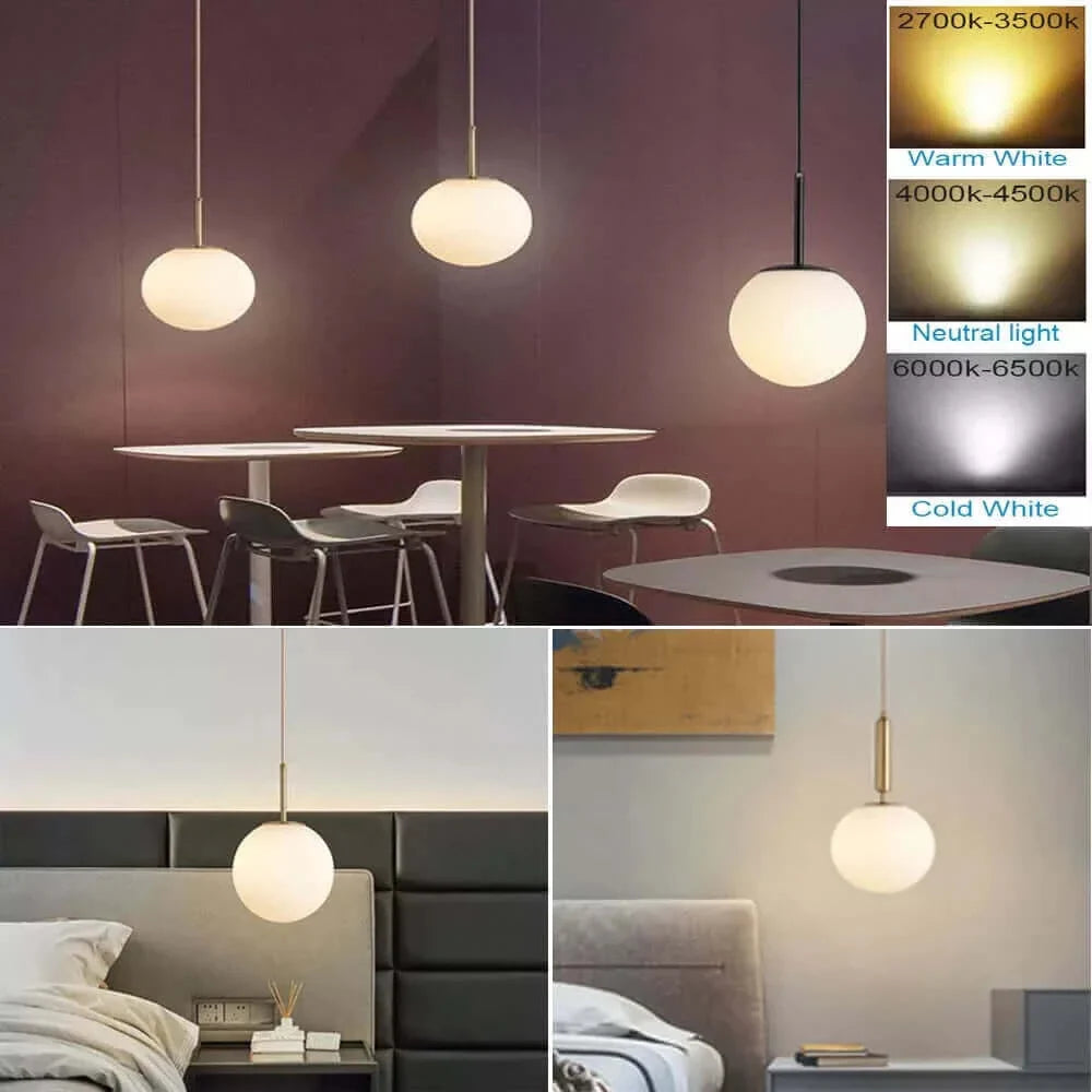 Suspension en verre Mid-Century Moderne – Élégance rétro et lumière chaleureuse