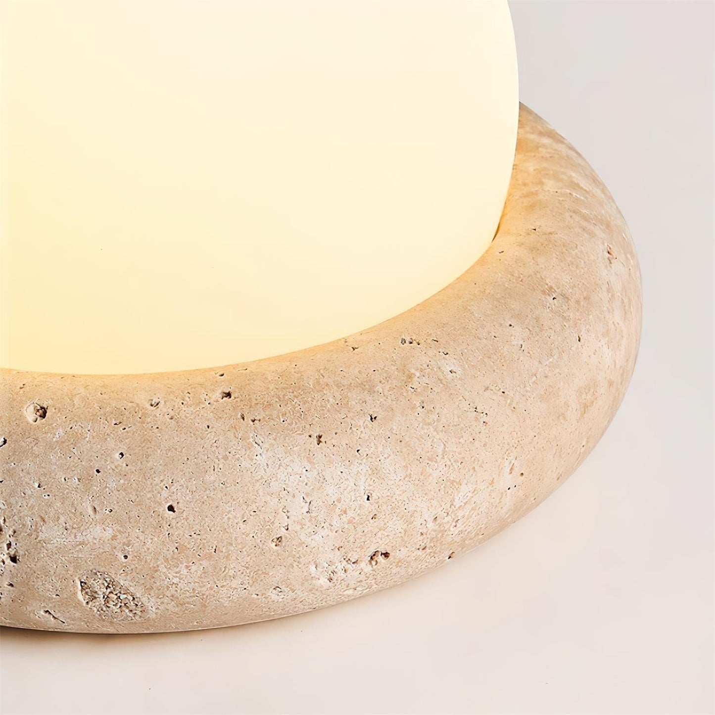 Lampe de Table LED Œuf Rechargeable sur Base en Pierre