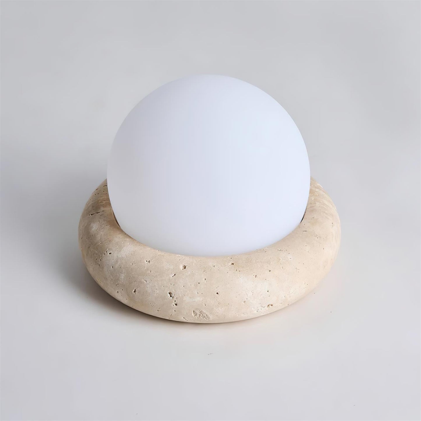 Lampe de Table LED Œuf Rechargeable sur Base en Pierre