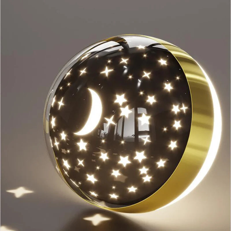 Applique Murale Enfant, Design Lune et Étoiles, Lumière Douce