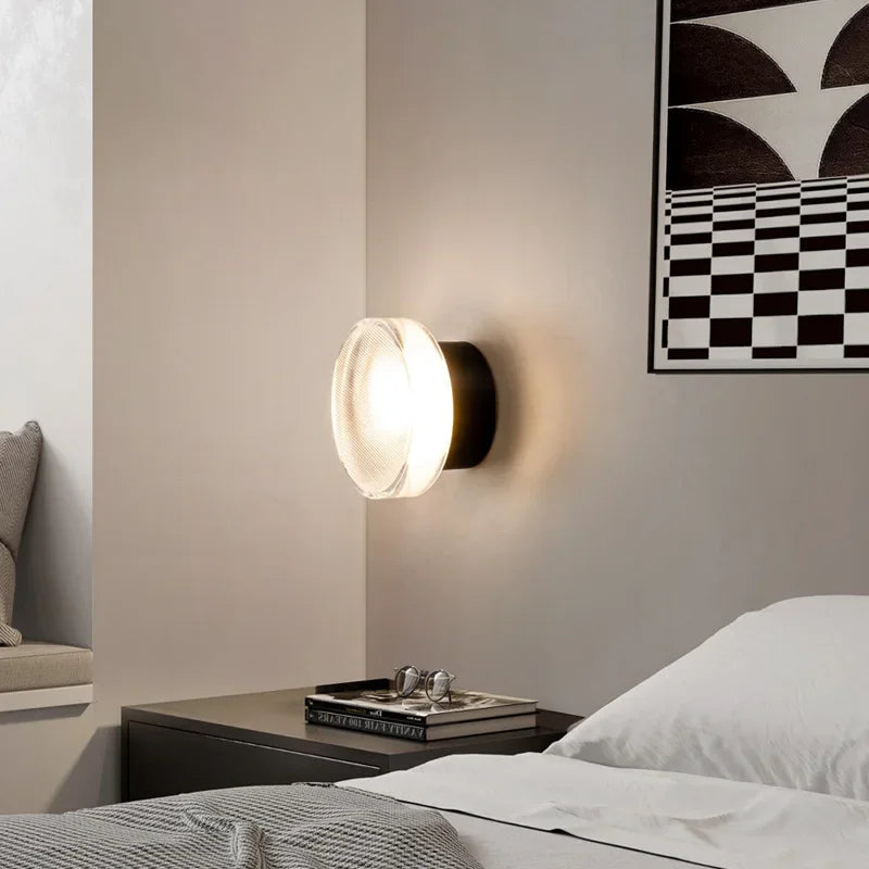 Applique LED Murale Ronde Métal Noir – Design Moderne 15W