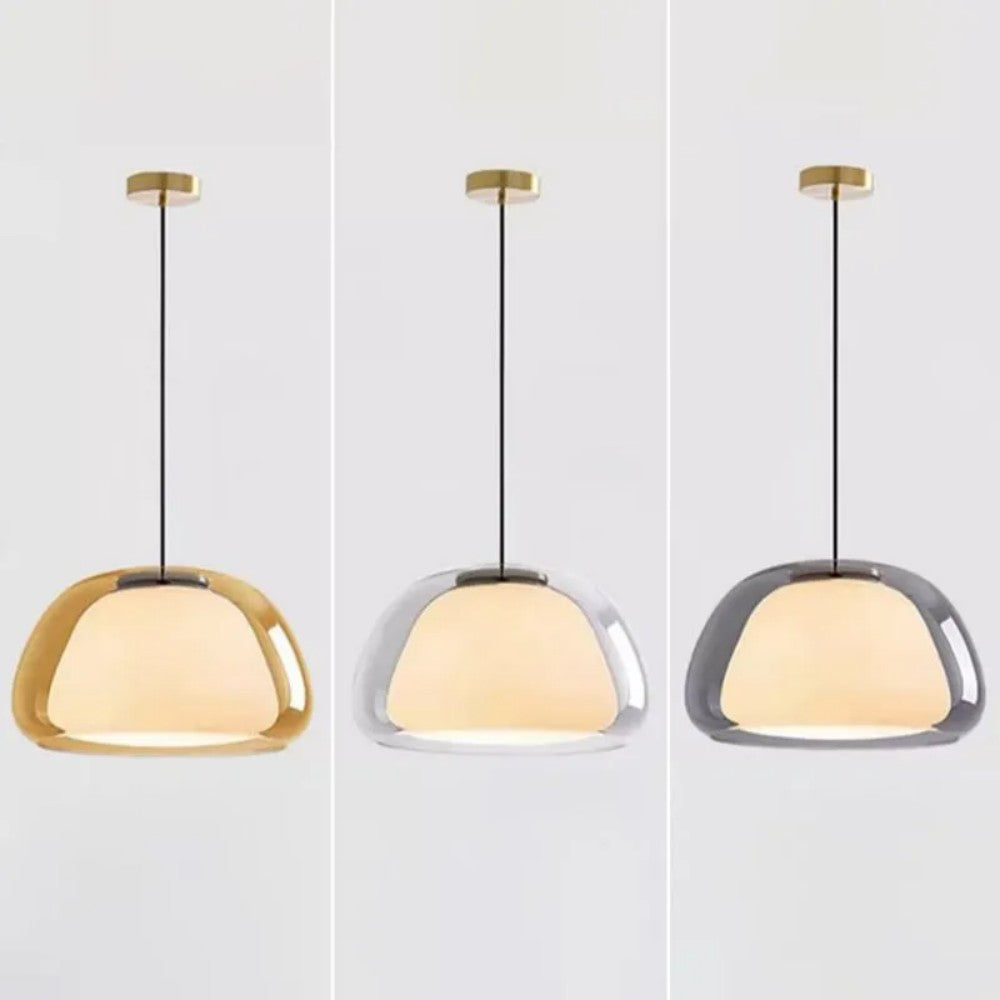 Suspension Moderne Verre Opalin Style Jelly Déco