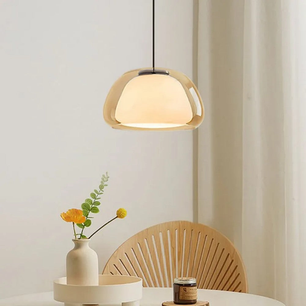 Suspension Moderne Verre Opalin Style Jelly Déco