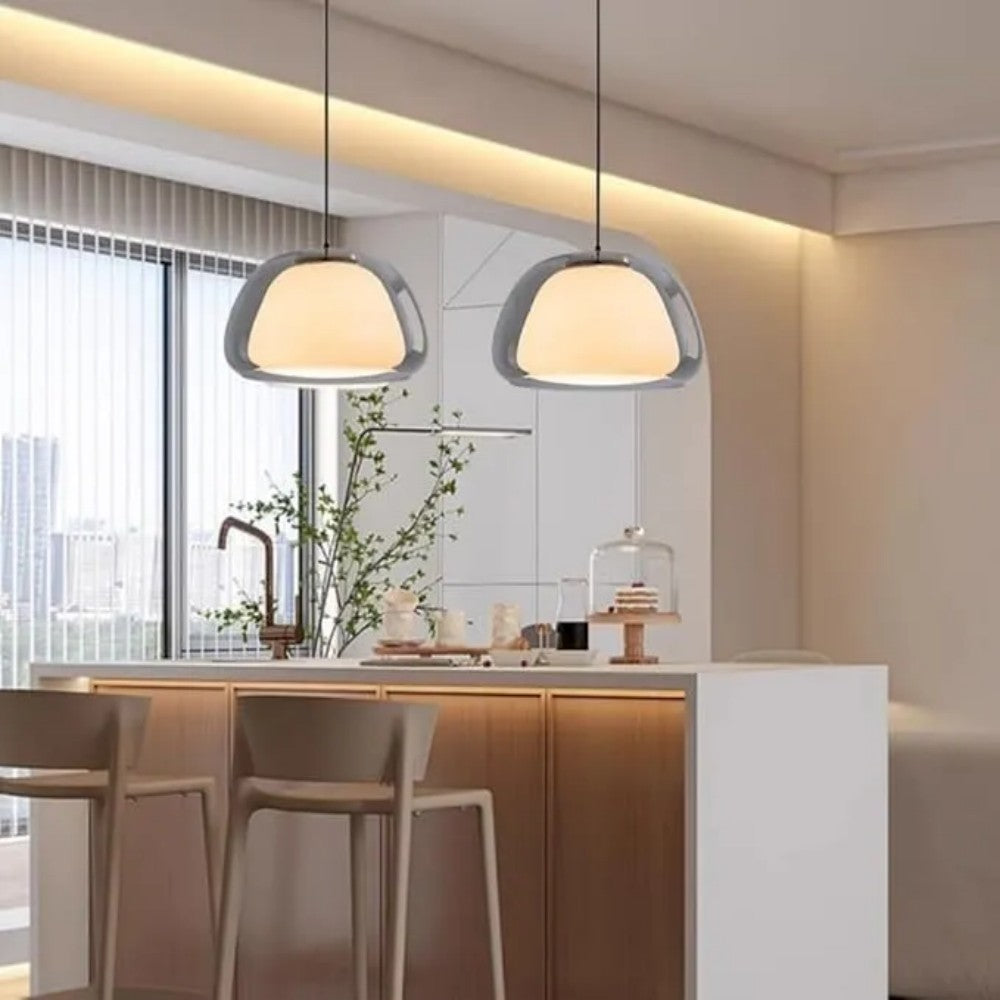 Suspension Moderne Verre Opalin Style Jelly Déco
