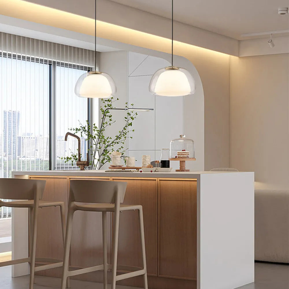 Suspension Moderne Verre Opalin Style Jelly Déco