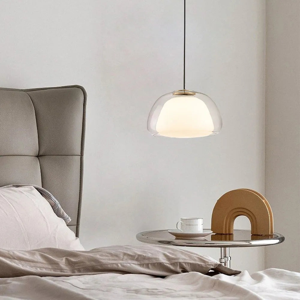 Suspension Moderne Verre Opalin Style Jelly Déco