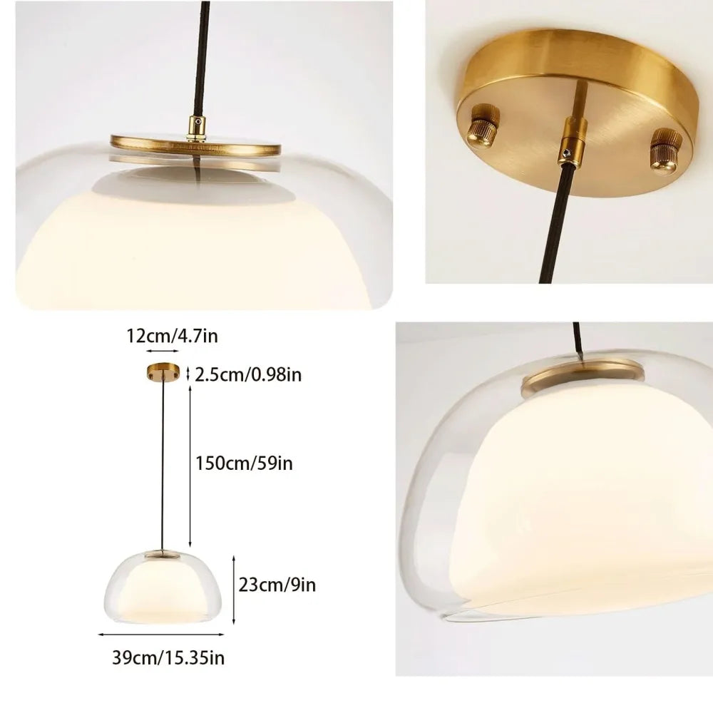 Suspension Moderne Verre Opalin Style Jelly Déco