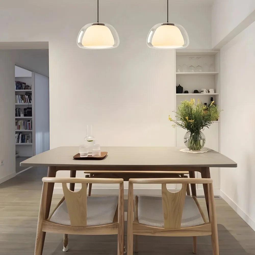 Suspension Moderne Verre Opalin Style Jelly Déco