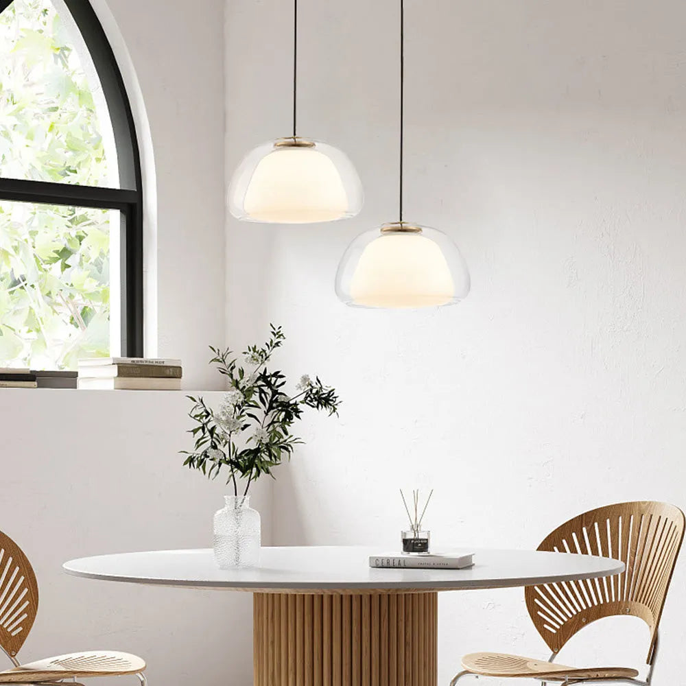 Suspension Moderne Verre Opalin Style Jelly Déco