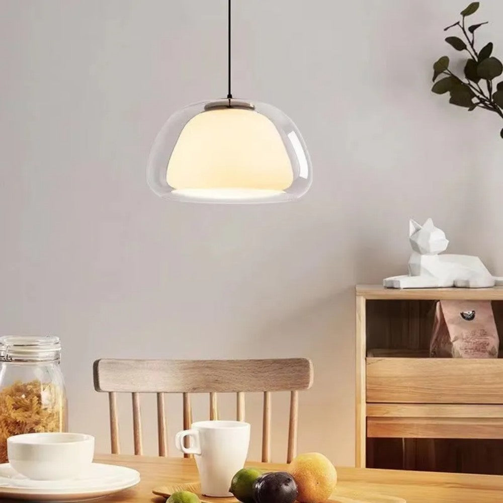Suspension Moderne Verre Opalin Style Jelly Déco