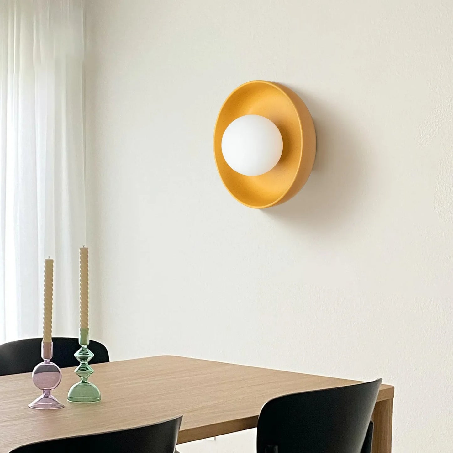 Applique Murale Ronde en Céramique, Style Minimaliste