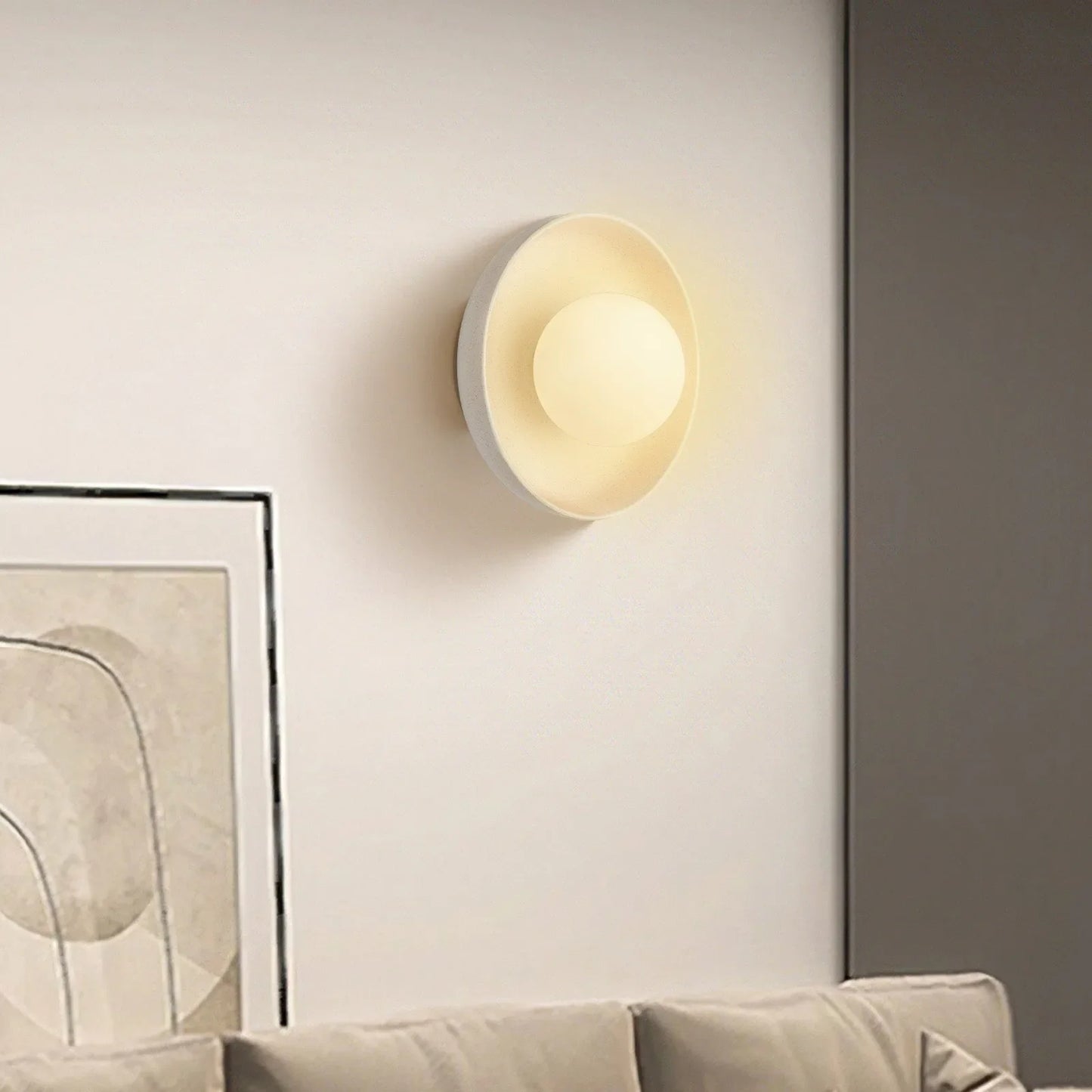 Applique Murale Ronde en Céramique, Style Minimaliste