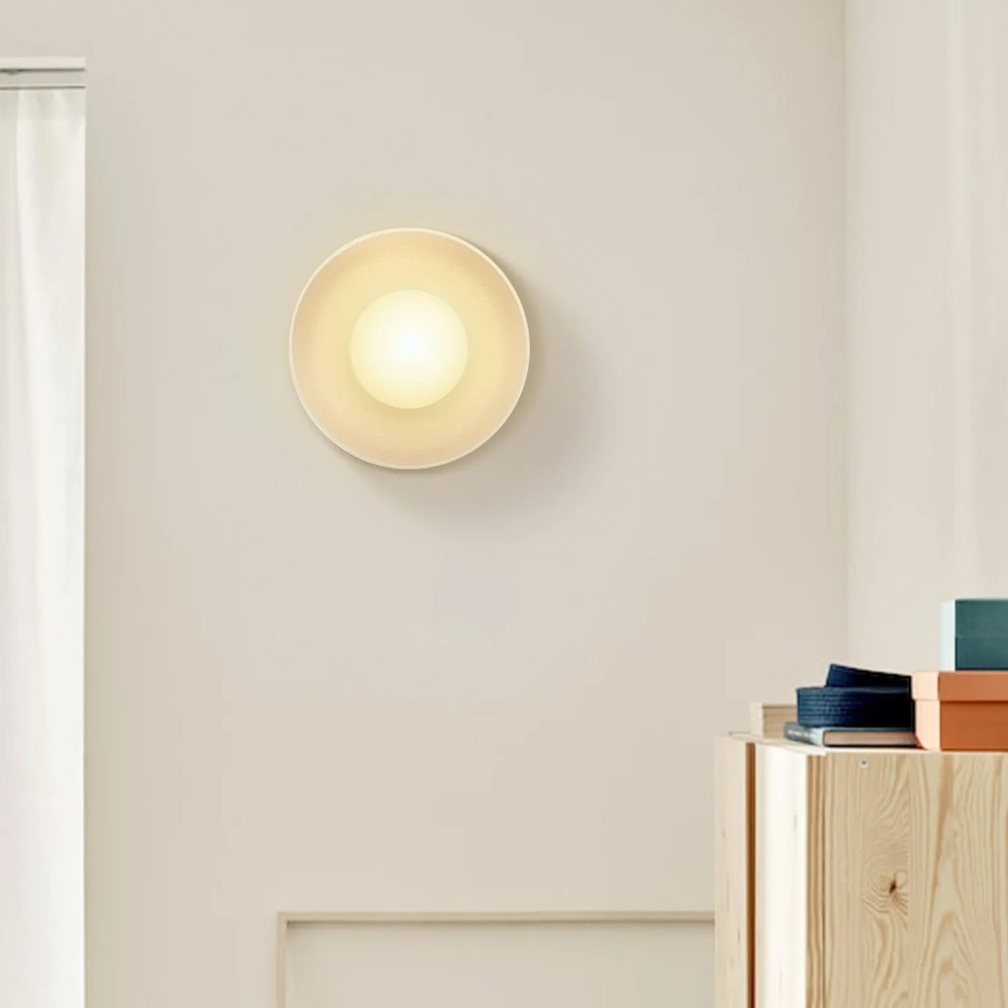 Applique Murale Ronde en Céramique, Style Minimaliste