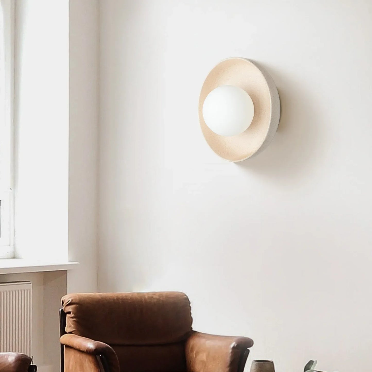 Applique Murale Ronde en Céramique, Style Minimaliste