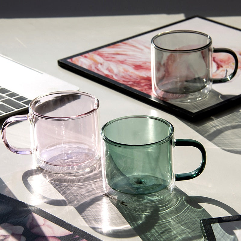 Mug Double Paroi en Verre Borosilicate 250ml