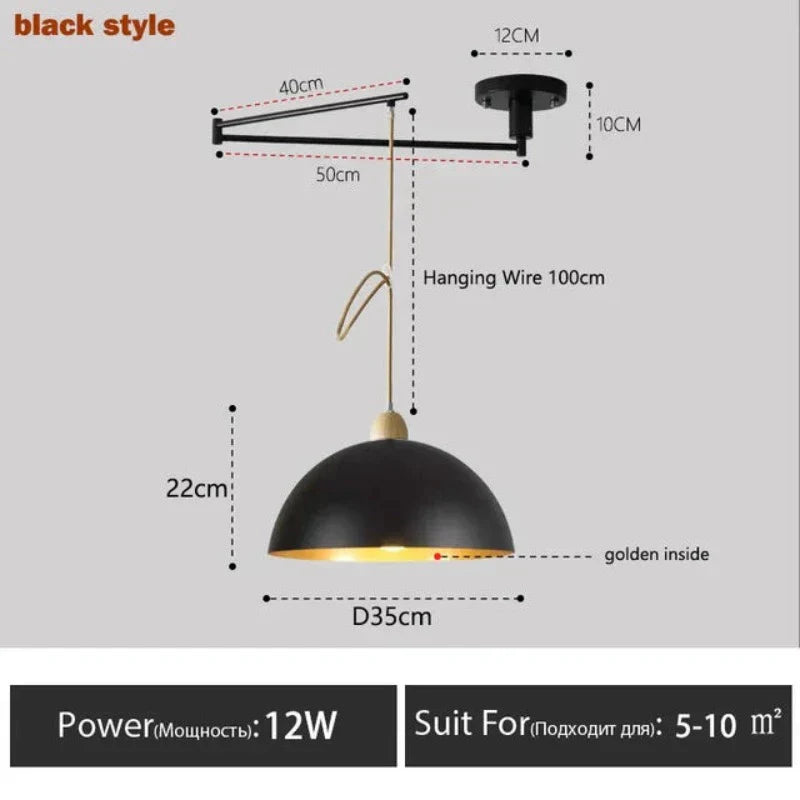 LumeFlex - Suspension Moderne avec Bras Ajustables