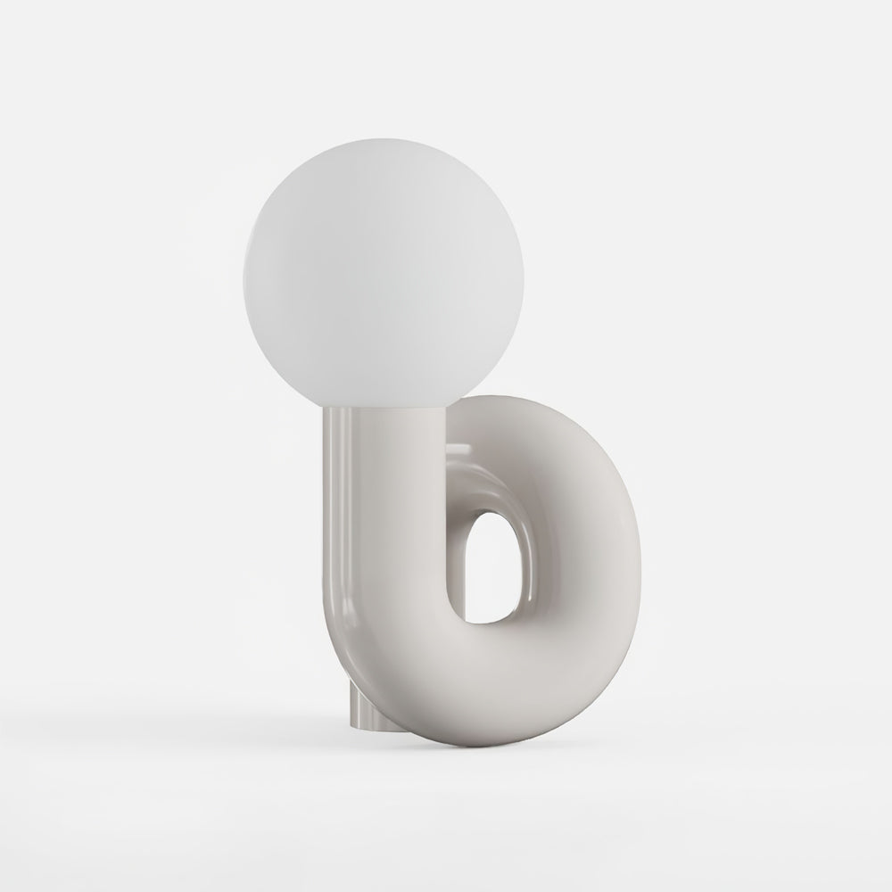 Lampe de Table Design, Verre Opale et Base Spiralée, 40 cm