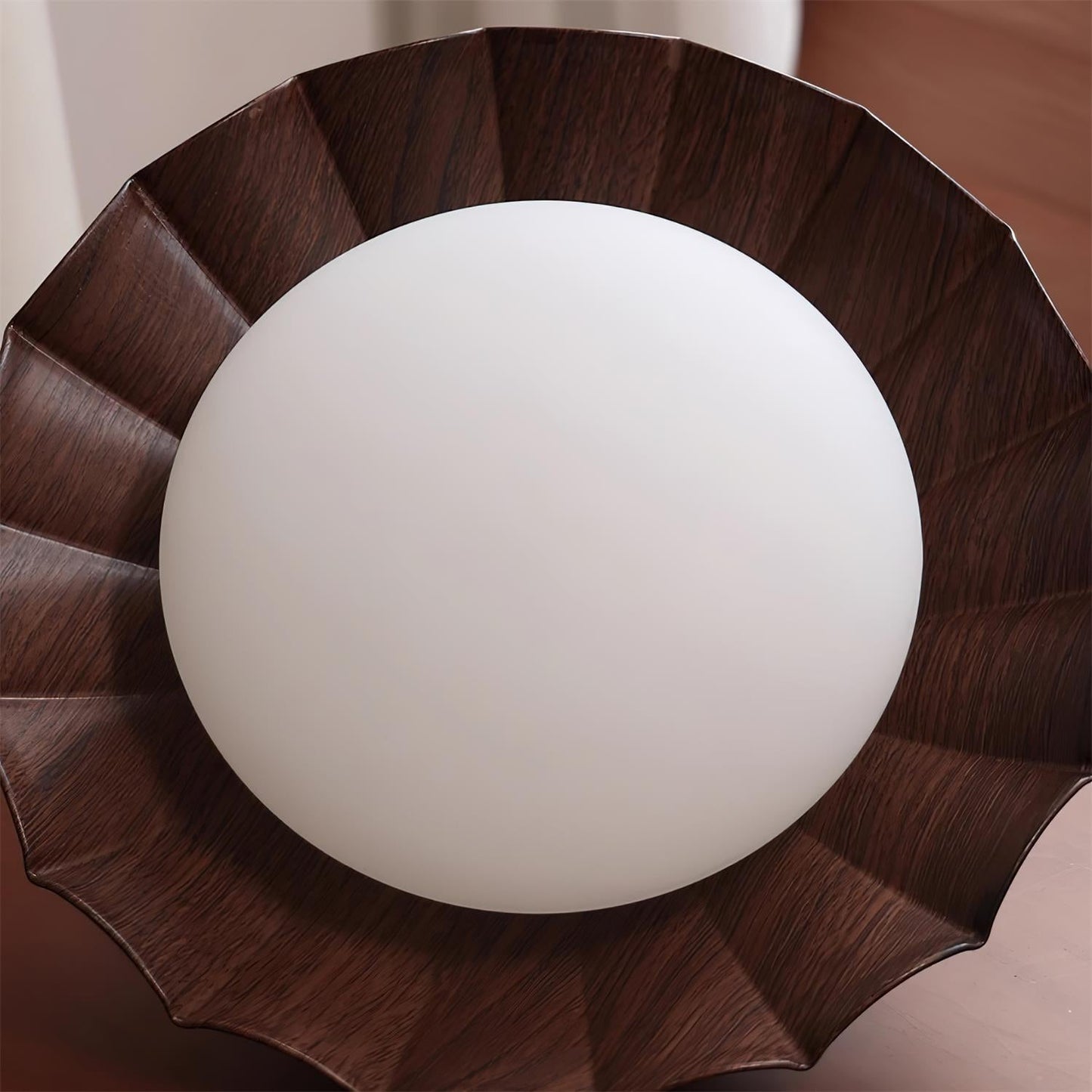 Plafonnier LED Nephele, 25cm, Blanc Chaud, Bois ou Beige