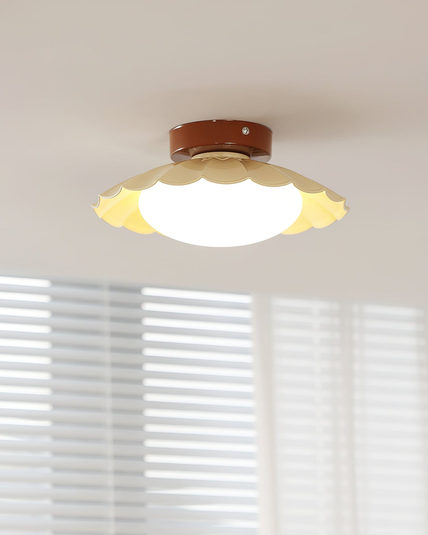 Plafonnier LED Nephele, 25cm, Blanc Chaud, Bois ou Beige