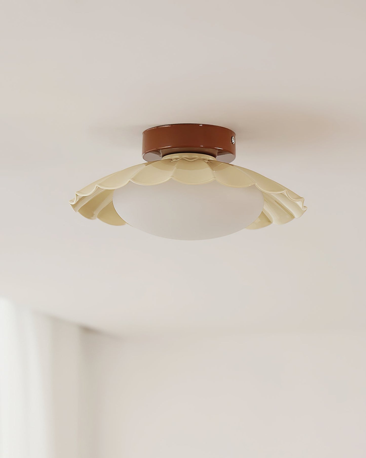 Plafonnier LED Nephele, 25cm, Blanc Chaud, Bois ou Beige