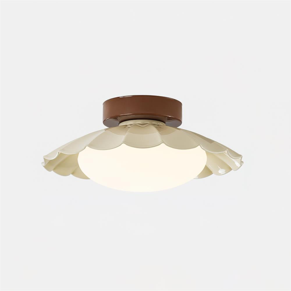 Plafonnier LED Nephele, 25cm, Blanc Chaud, Bois ou Beige