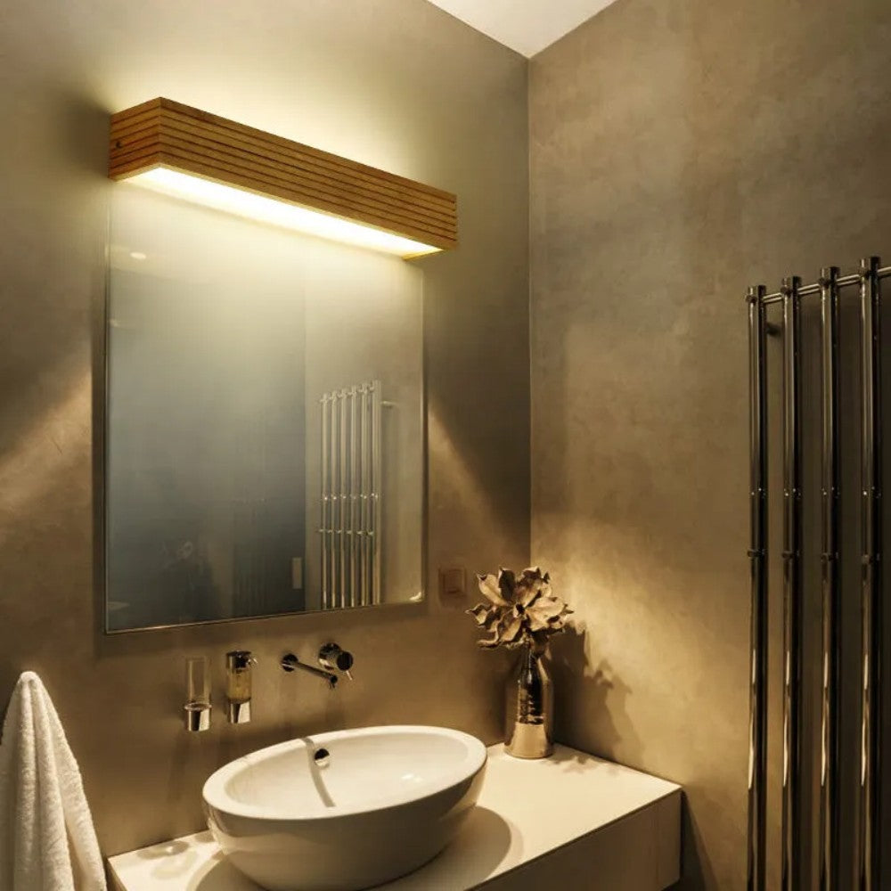 Applique Murale LED Bois Design Nordique Salle de Bain