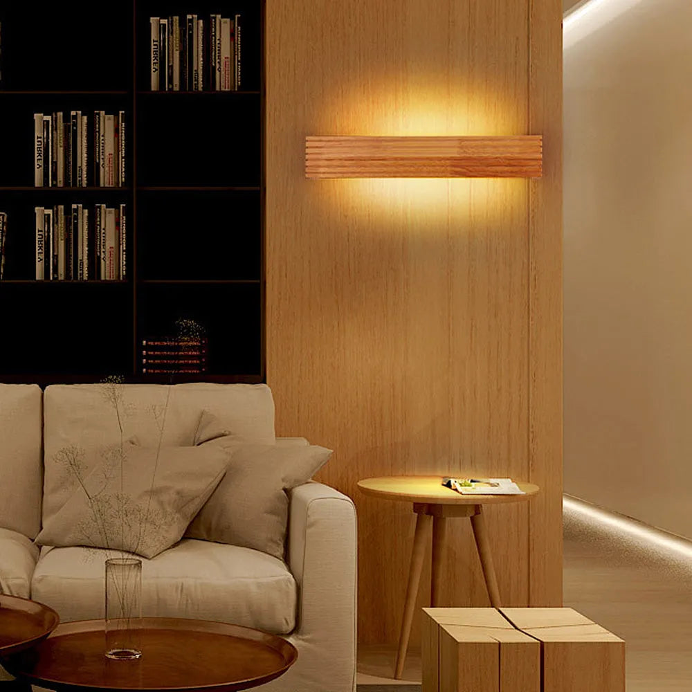 Applique Murale LED Bois Design Nordique Salle de Bain