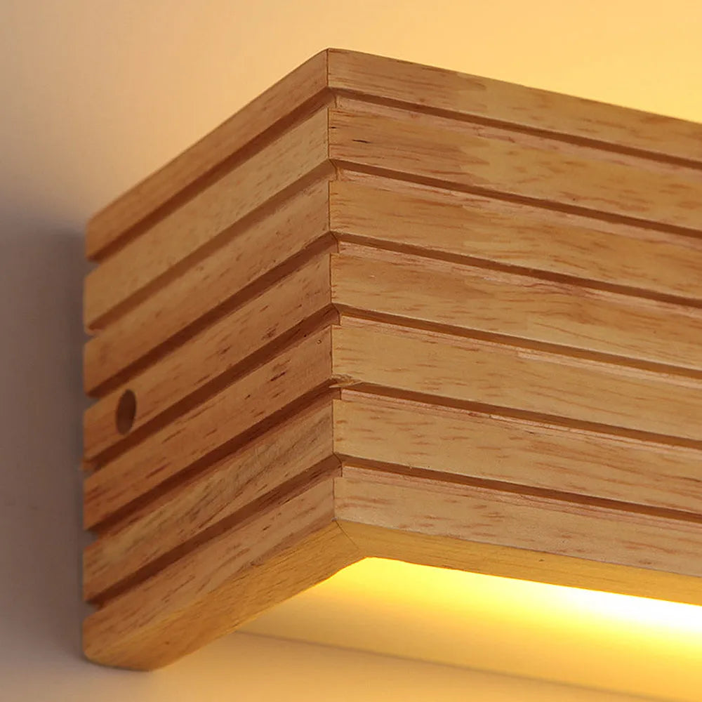 Applique Murale LED Bois Design Nordique Salle de Bain