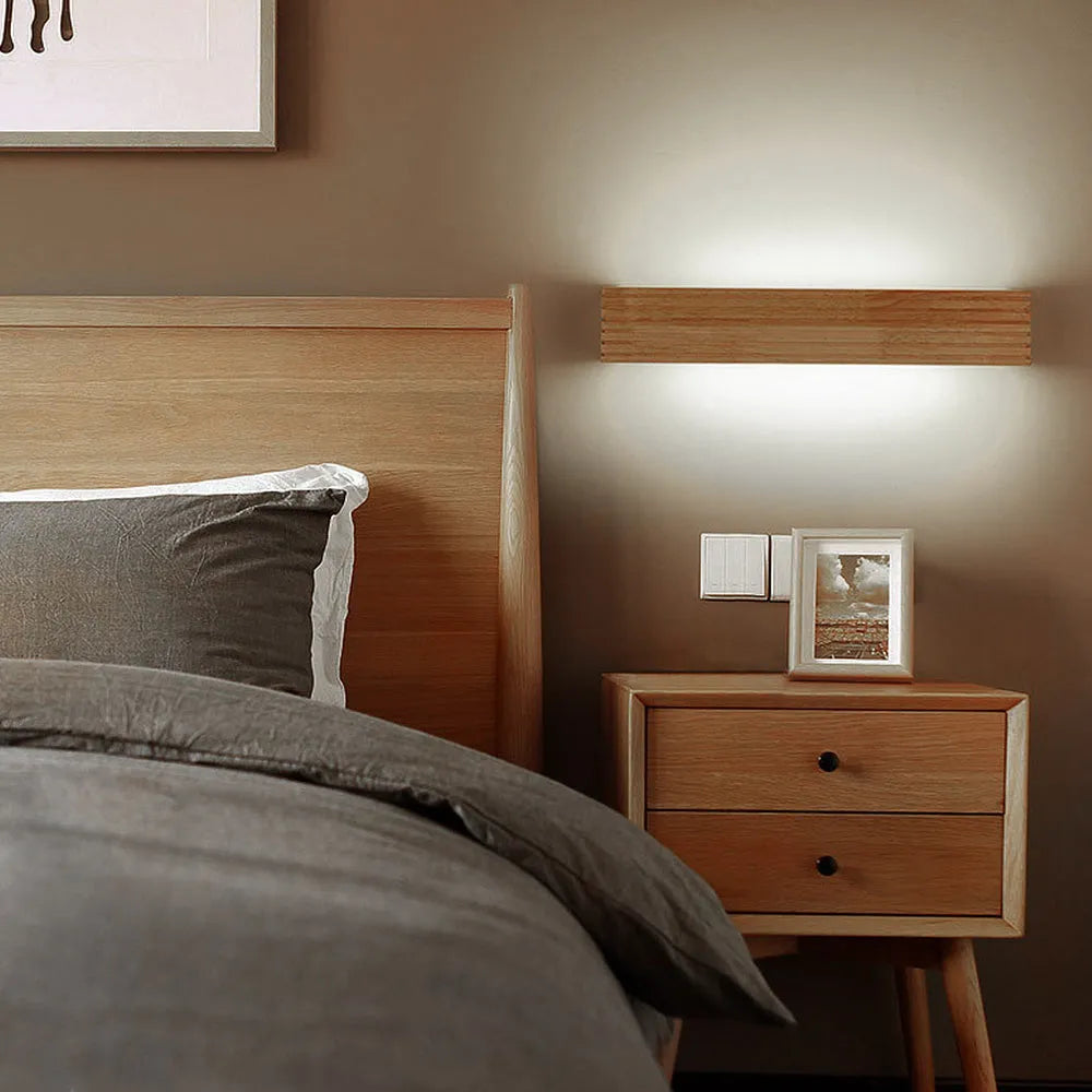 Applique Murale LED Bois Design Nordique Salle de Bain
