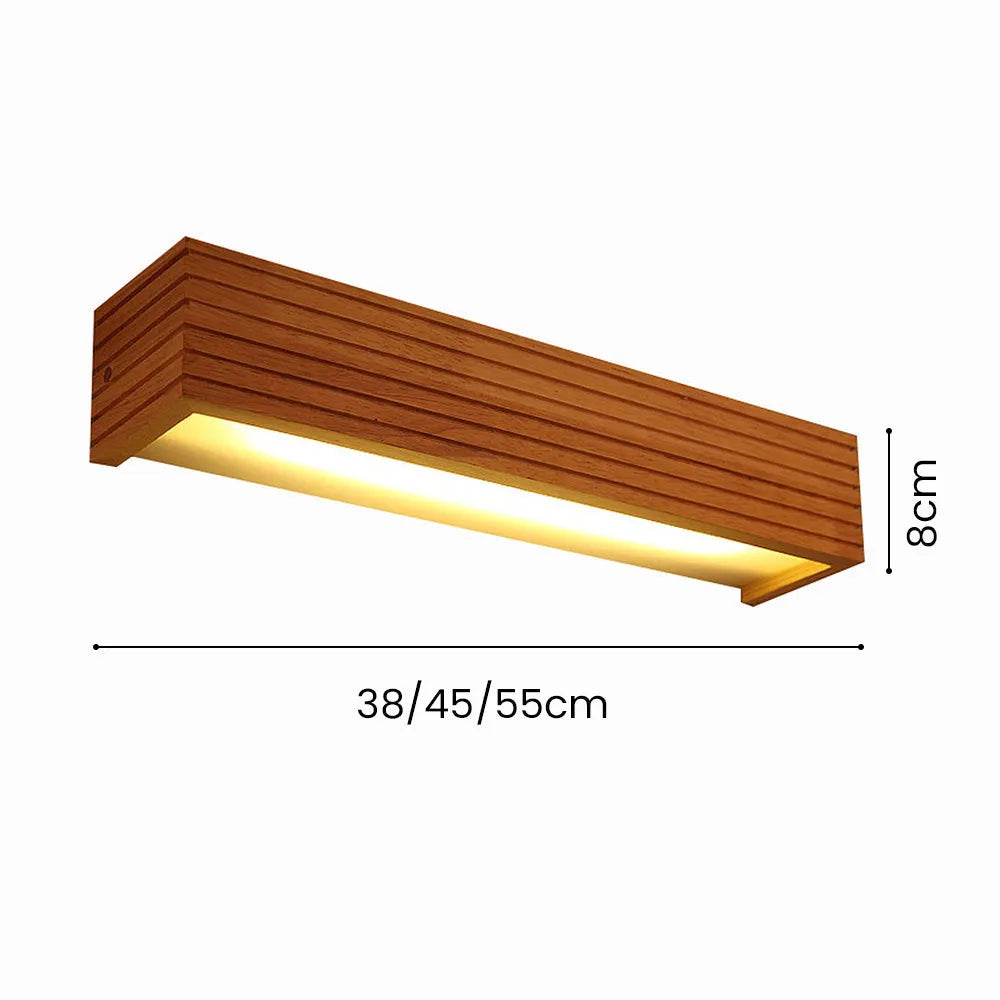 Applique Murale LED Bois Design Nordique Salle de Bain