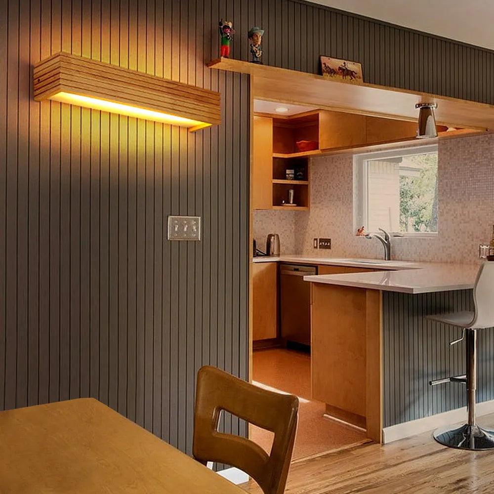 Applique Murale LED Bois Design Nordique Salle de Bain