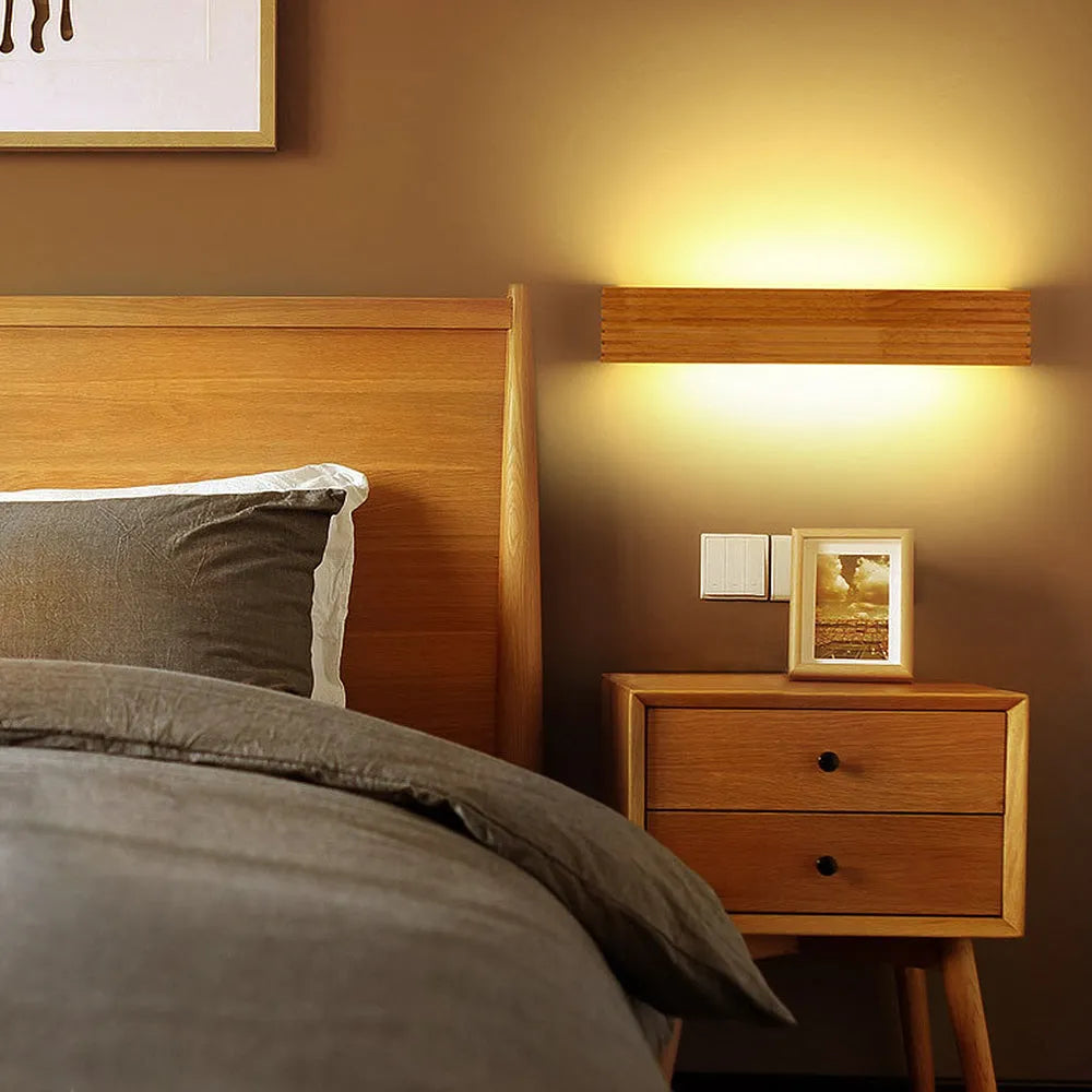 Applique Murale LED Bois Design Nordique Salle de Bain