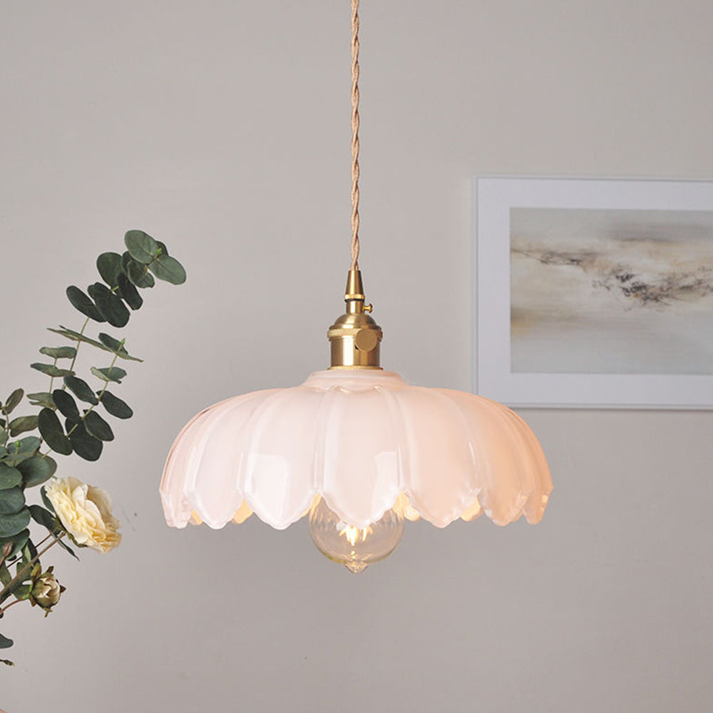 Suspension Vintage Émaillée à Motif Floral | Charme Rétro et Élégance