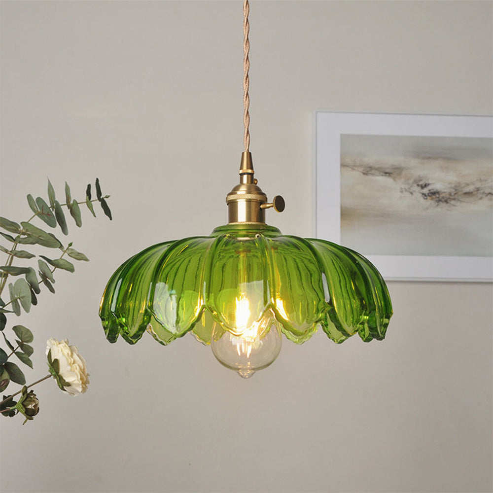 Suspension Vintage Émaillée à Motif Floral | Charme Rétro et Élégance