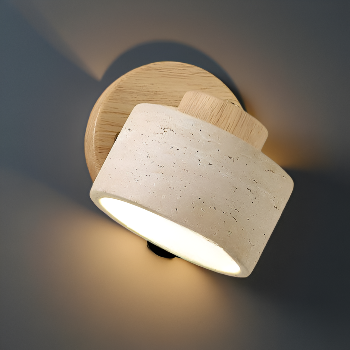 Applique Murale LED Minimaliste en Pierre Travertin