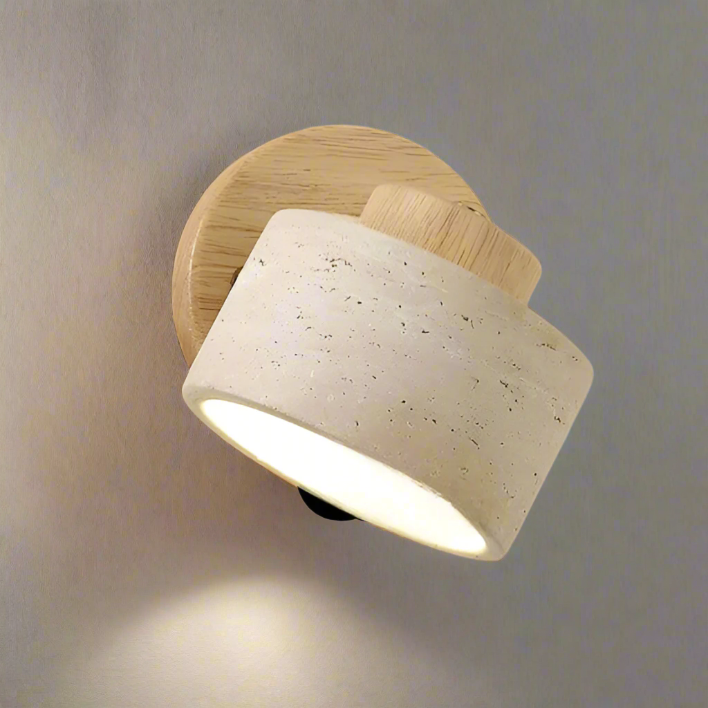 Applique Murale LED Minimaliste en Pierre Travertin