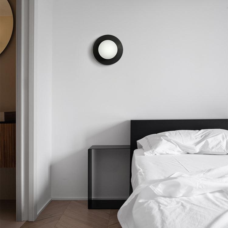 Applique Murale Ronde Laiton Verre Opale Moderne