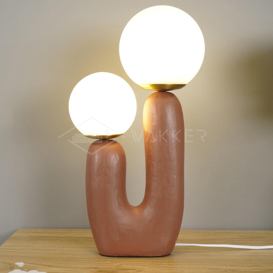 Lampe de Table Oo Rough – Résine, Verre, Design Organique
