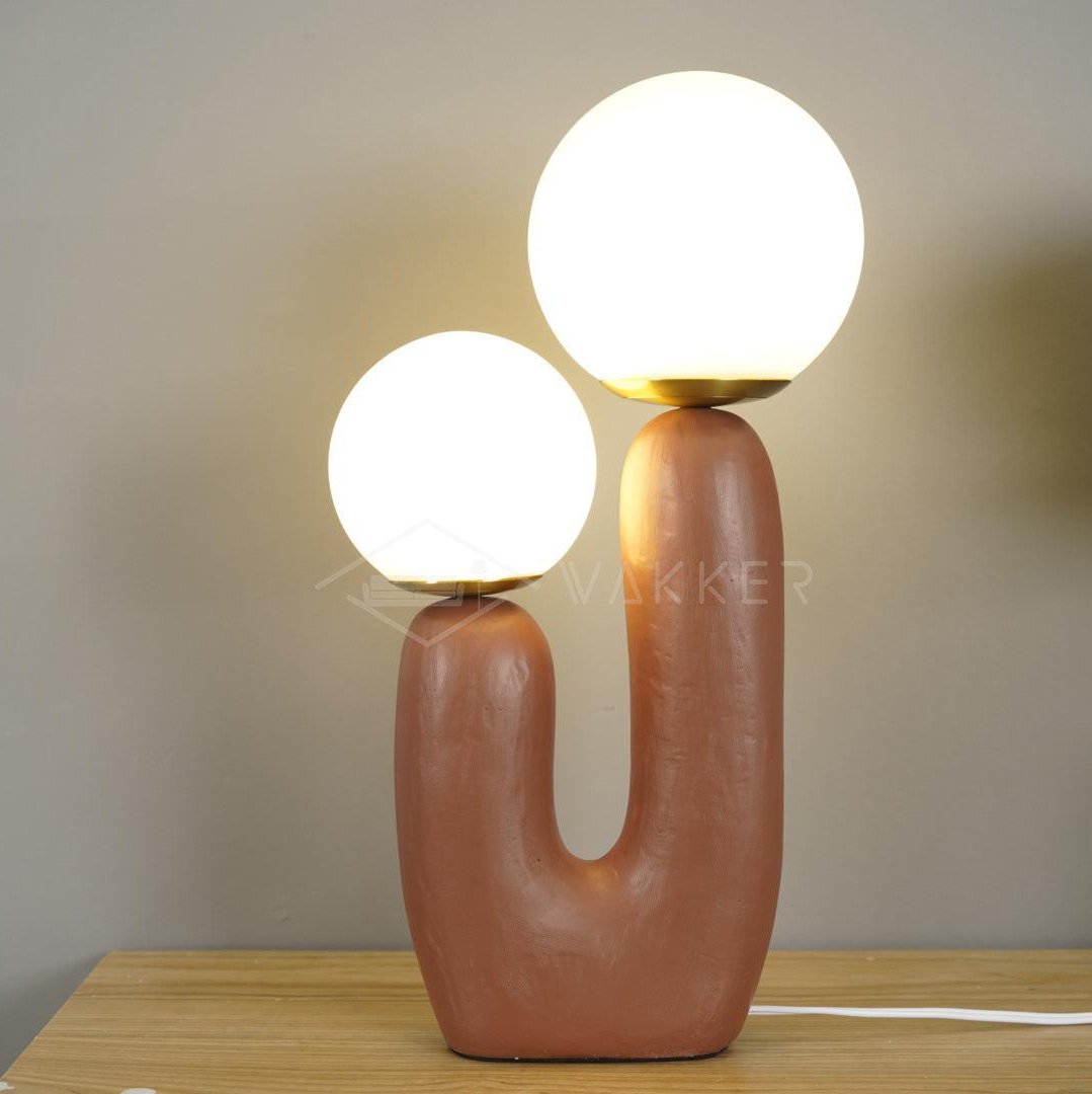 Lampe de Table Oo Rough – Résine, Verre, Design Organique