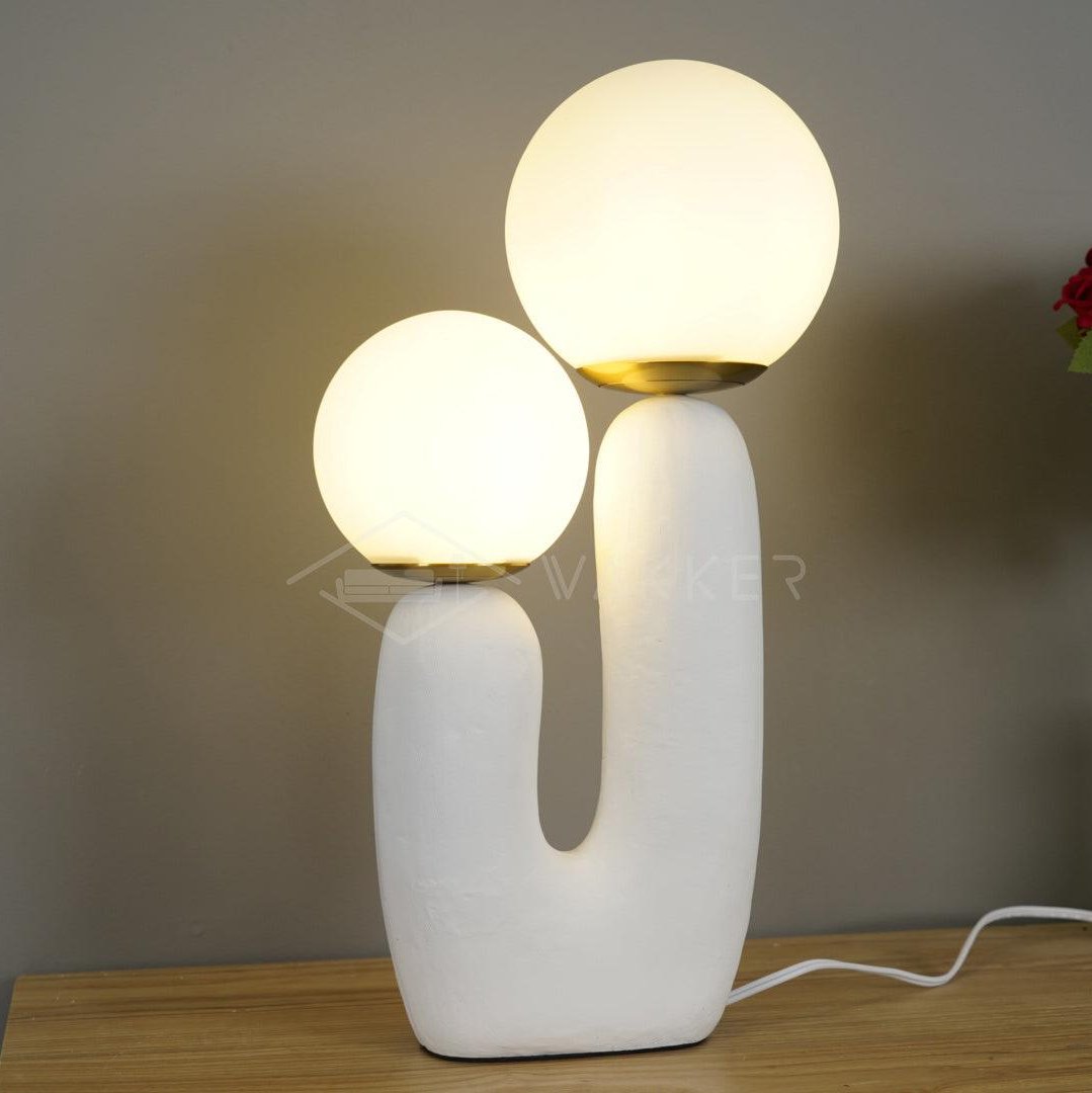 Lampe de Table Oo Rough – Résine, Verre, Design Organique