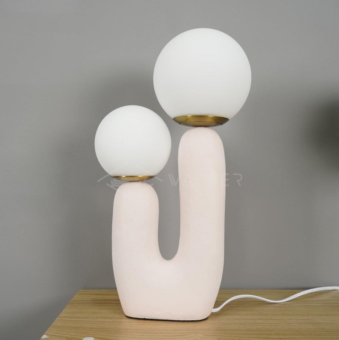 Lampe de Table Oo Rough – Résine, Verre, Design Organique