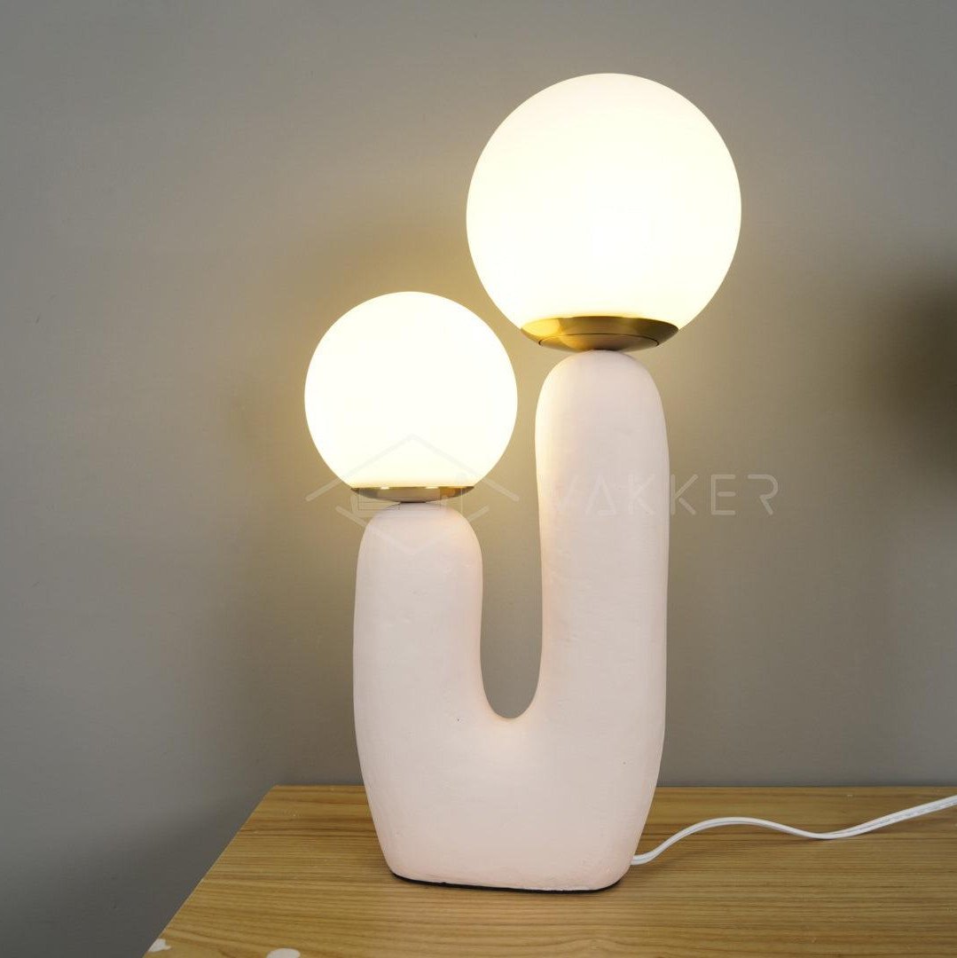 Lampe de Table Oo Rough – Résine, Verre, Design Organique