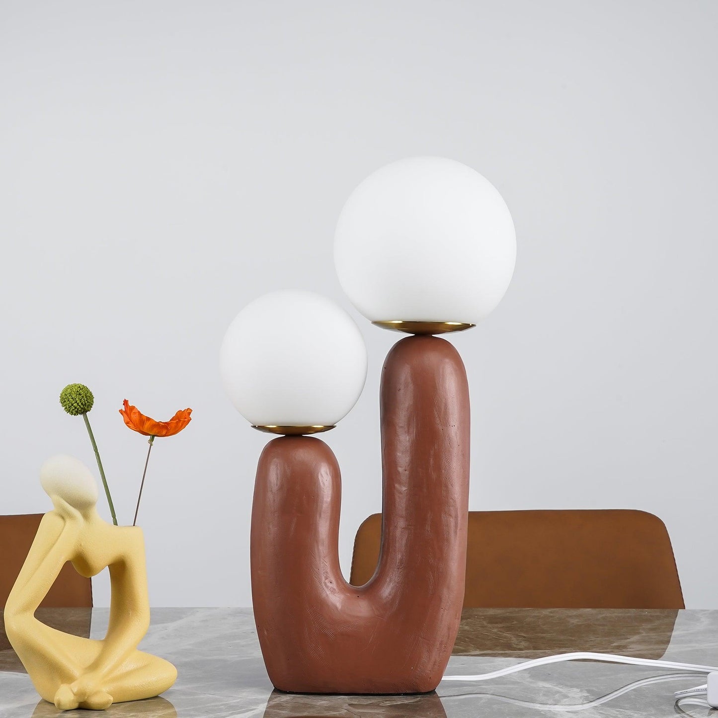 Lampe de Table Oo Rough – Résine, Verre, Design Organique
