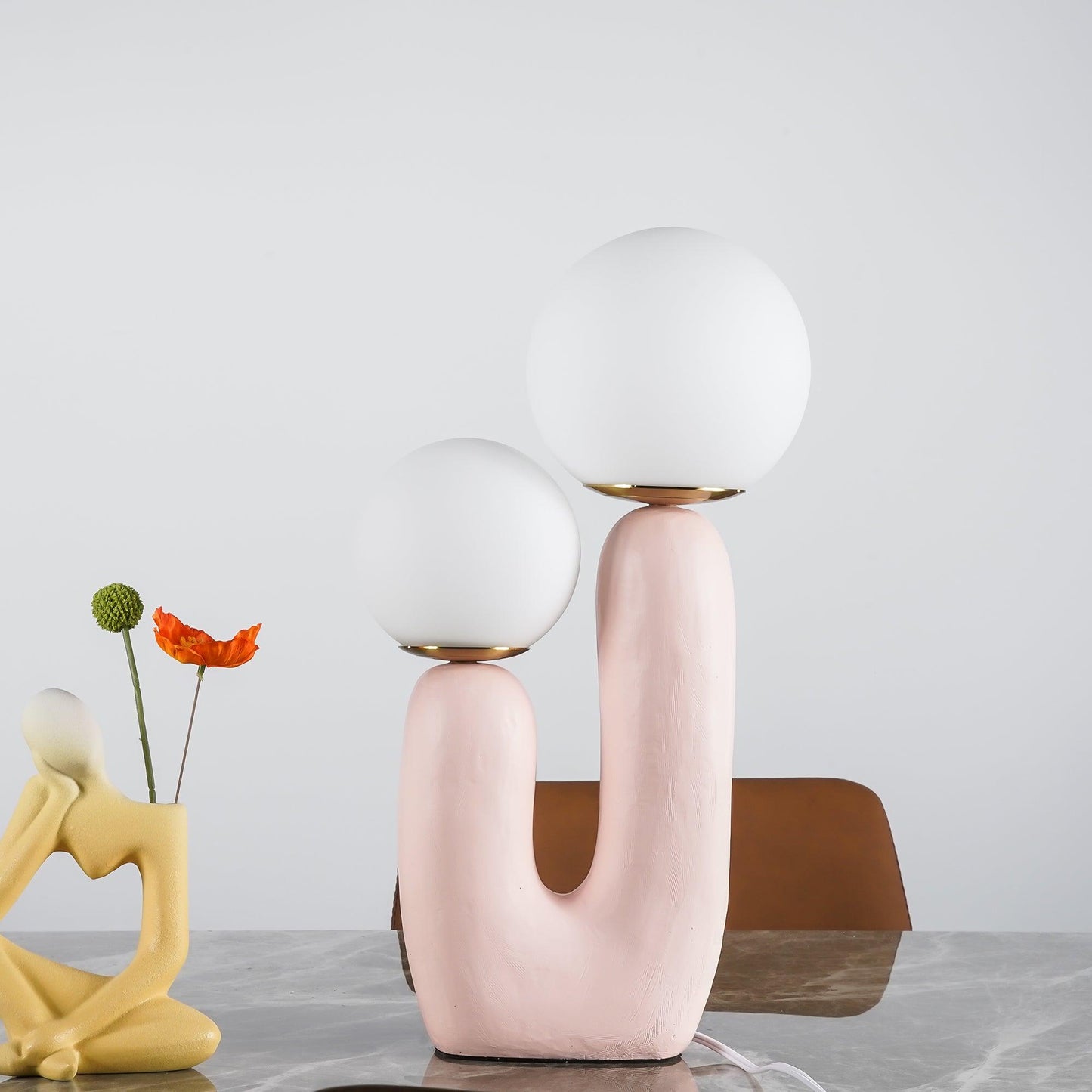Lampe de Table Oo Rough – Résine, Verre, Design Organique
